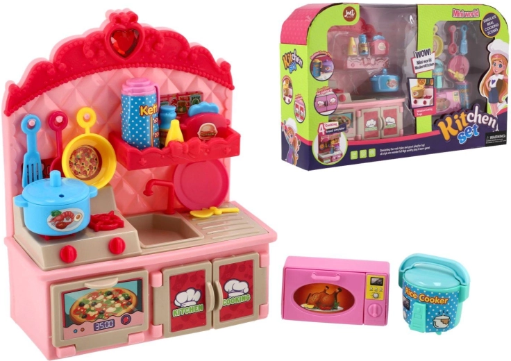 cucina giocattolo per bambini con accessori in scatola