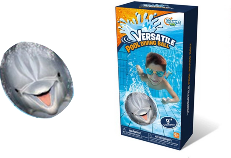 Pallone gonfiabile da acqua con motivo delfino 23 cm