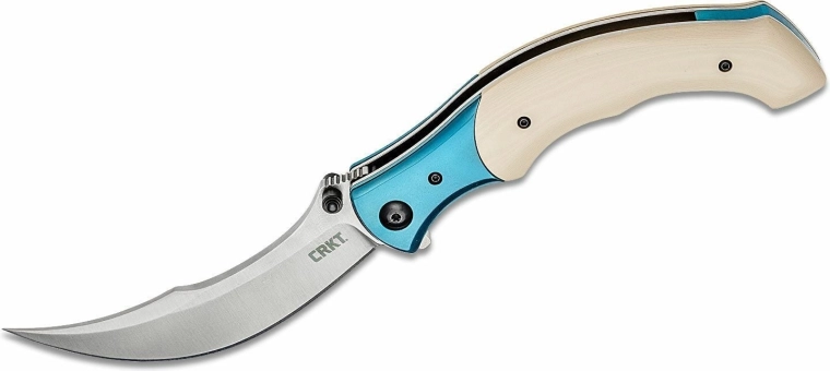 CRKT Ritual Ivory Blue coltello tascabile pieghevole 11 cm