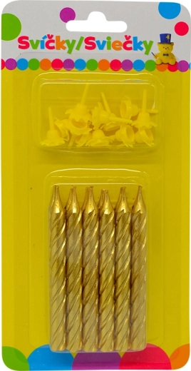Candeline jumbo compleanno metalliche oro con glitter, 12 pz