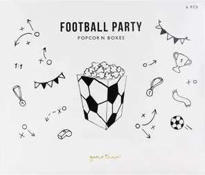 Scatoline di carta per popcorn Pallone (mix di motivi) 7 × 7 × 12 cm