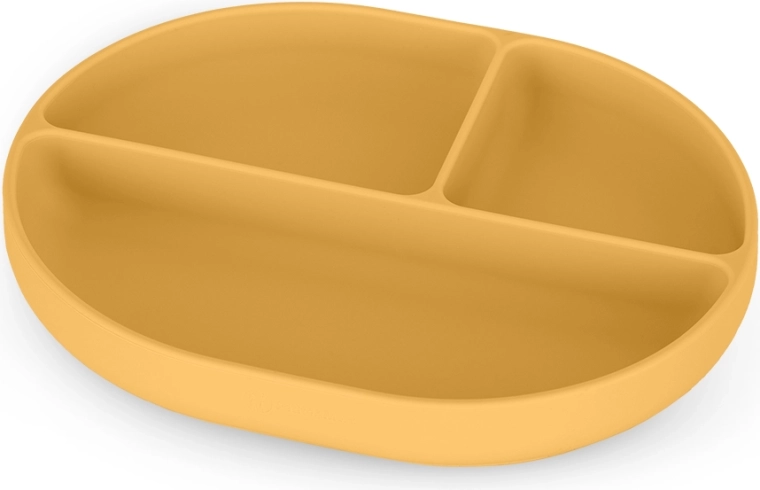 Petite&Mars piatto ovale in silicone con scomparti Take&Match intense ochre 6m+