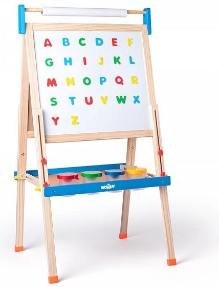 Lavagna magnetica e a gesso bifacciale per bambini