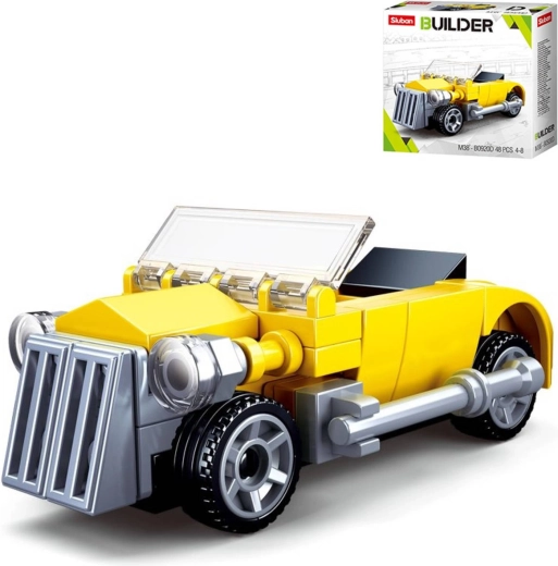 Sluban Builder cabriolet d’epoca giallo – set di costruzioni da 48 pezzi