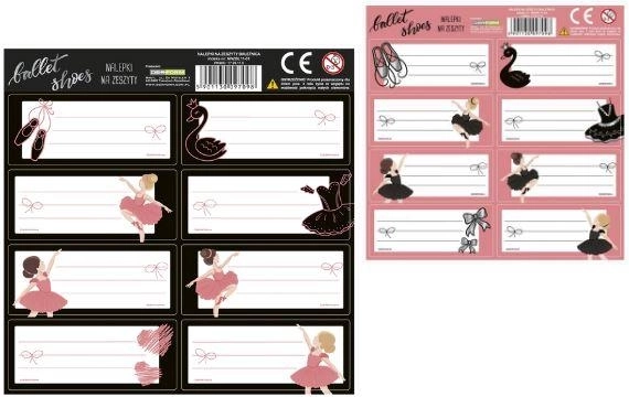 Derform foglio di etichette adesive per quaderni ballerina (8 pz)