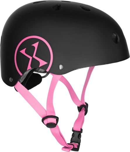 Casco da bici e pattini NILS Extreme nero/rosa – XS (48-52 cm)