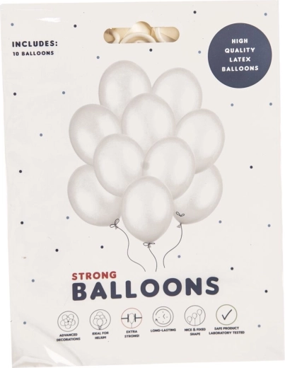 Palloncini in lattice perlati bianchi 27 cm, 10 pz