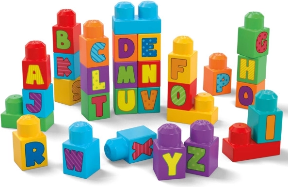 30 pezzi per le prime costruzioni e l’apprendimento delle lettere