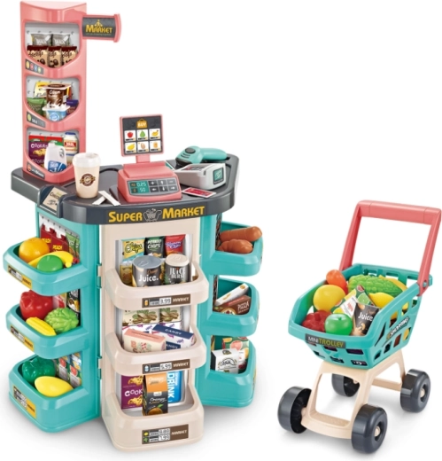 Supermercato completo con carrello