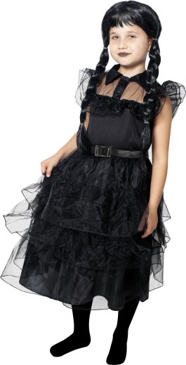Vestito gotico con volant e gonna a strati