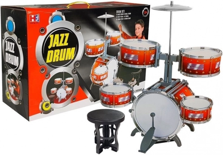 Set di batteria per bambini con 5 tamburi e piatto