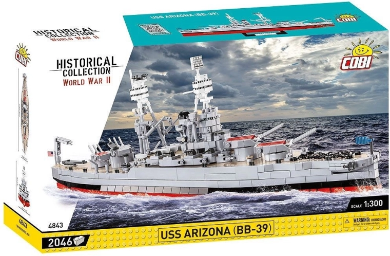 Set di costruzione COBI USS Arizona BB-39 – corazzata 1:300 (2046 pezzi)