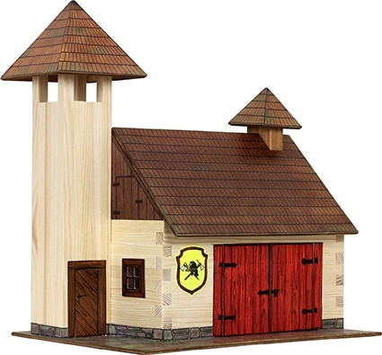 Kit di costruzione in legno da incollare HOBBY KITS – caserma dei vigili del fuoco 1:32