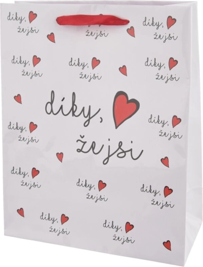 Borsa regalo in carta "Grazie di essere" 26 × 10 × 32 cm