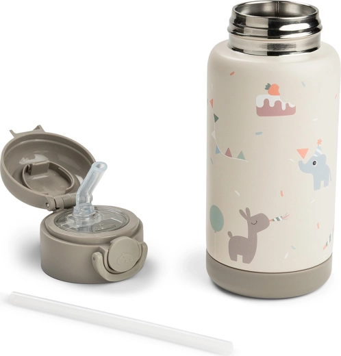 Done by Deer borraccia termica con cannuccia Celebration sabbia 340 ml