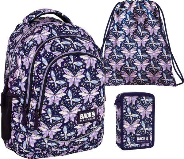 Set scolastico BackUP Fairies 3 in 1 – zaino, astuccio a sacchetto