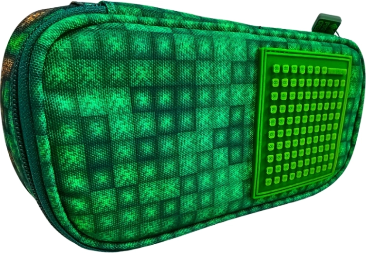Astuccio per studenti PIXIE CREW verde Mine&Craft con pixel