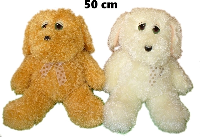 Grande cane di peluche con fiocco 55 cm