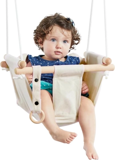 2Kids Toys altalena tessile per bambini in 100% cotone – Beige