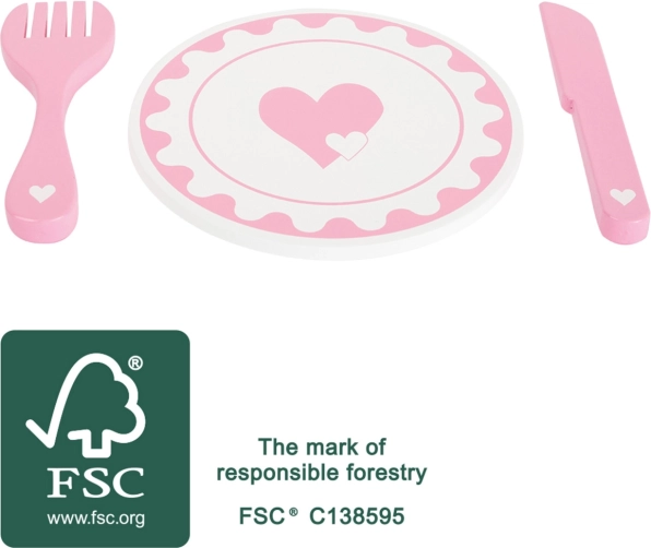 Small foot set di piatti con posate cuore