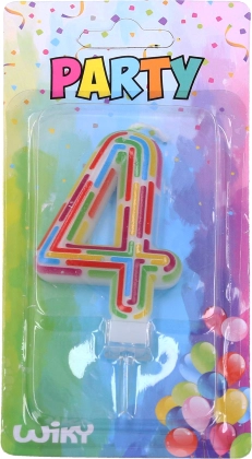 Candela per torta numero 4 – righe