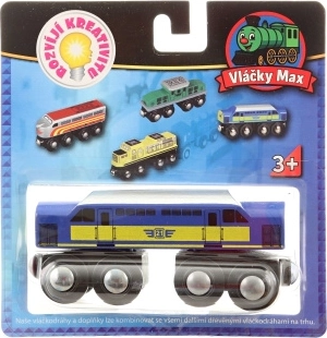 Trenini Max – locomotiva blu per ferrovia in legno