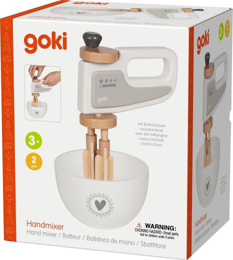 Mixer manuale in legno con ciotola