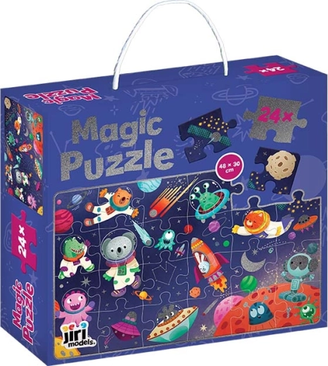 Puzzle scintillante nella scatola Spazio