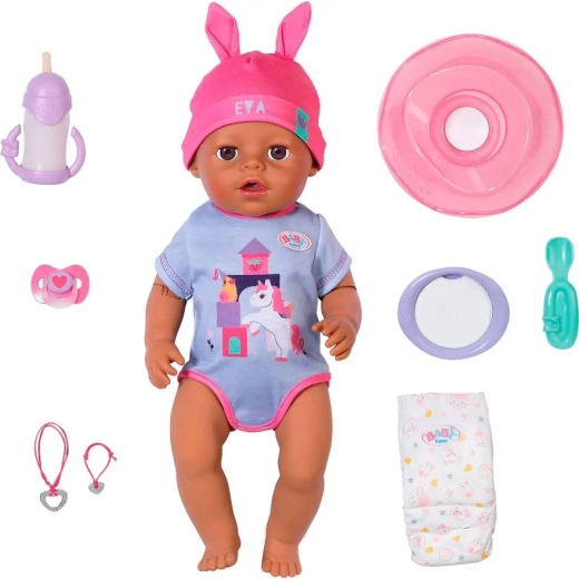 Bambola BABY born Eva Click & Play 43 cm con mano magica e accessori