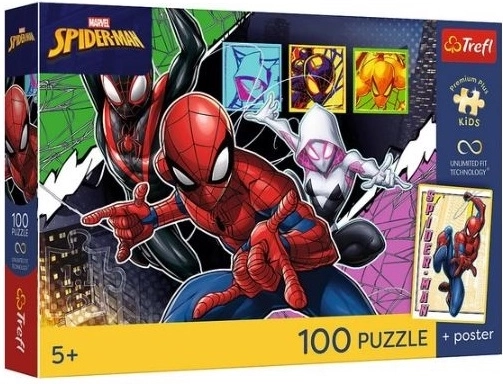 Puzzle per bambini Premium Plus Kids: Ragno eroico, 100 pezzi