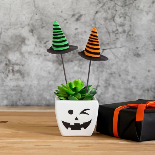 Decorazioni di Halloween per vasi da fiori – cappelli da strega, set da 3 pezzi