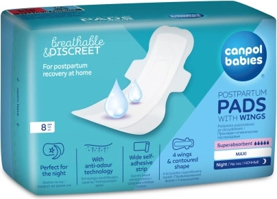 Canpol babies Assorbenti post-parto con ali notte 8 pz