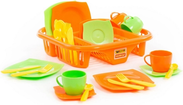 Set stoviglie per bambini con scola piatti