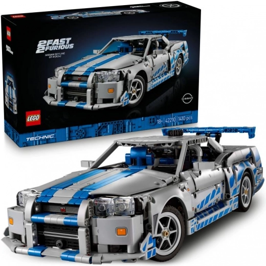 Technic Nissan Skyline GT‑R (R34) dal film FAST & FURIOUS – modello da drift per adulti
