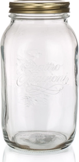 Barattolo di vetro QUATTRO STAGIONI 1,5 l con coperchio metallico