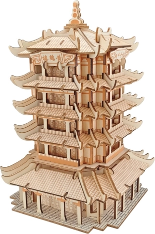 Puzzle 3D in legno Yellow Crane Tower