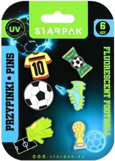 Spille in gomma Football fluo - 6 pezzi