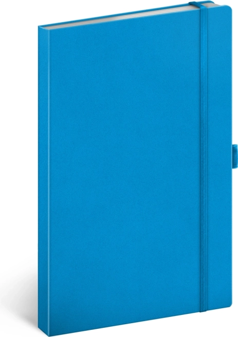 Taccuino a righe blu 13 × 21 cm con rilegatura rigida e passante per penna