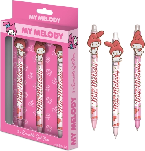 My Melody set di penne gel cancellabili 3 pz