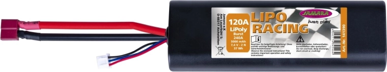 Batteria LiPo LiPo Racing 7,4 V 5000 mAh 37 Wh con custodia rigida
