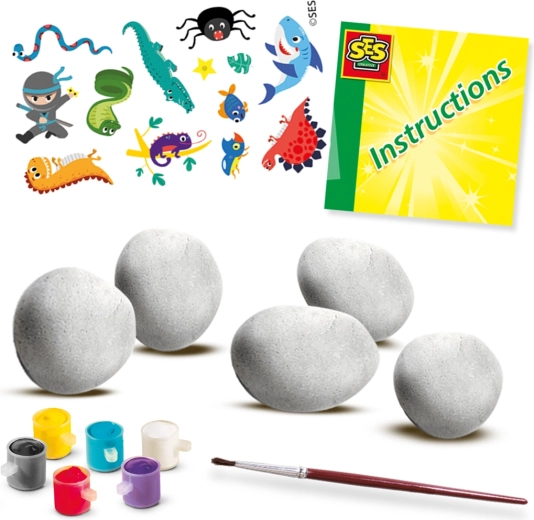 Tutto in un unico set: pietre, colori, pennello e istruzioni