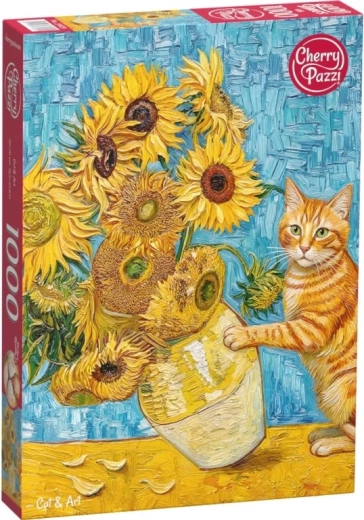 Puzzle Cherry Pazzi Gatto e arte 1000 pezzi