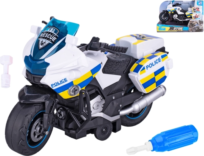 Moto della polizia avvitabile a inerzia 22 cm