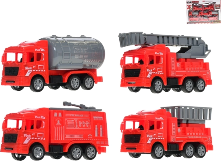 Set di camion dei pompieri a retrocarica, 8 pz