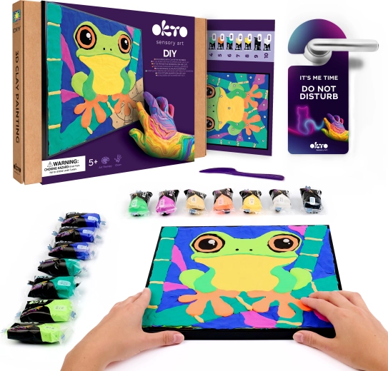 OKTO Ranocchietta – kit artistico per dipingere con pasta secondo i numeri 29 × 29 cm