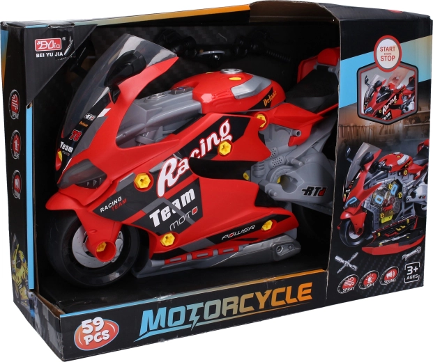 Moto da assemblare con effetti e vapore, 46 cm
