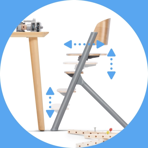 Facile regolazione della seduta e del poggiapiedi per una seduta ergonomica