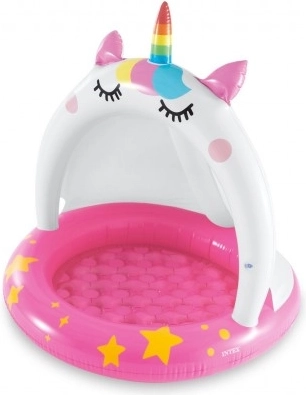Piscinetta gonfiabile per bambini con tettoia a forma di unicorno INTEX