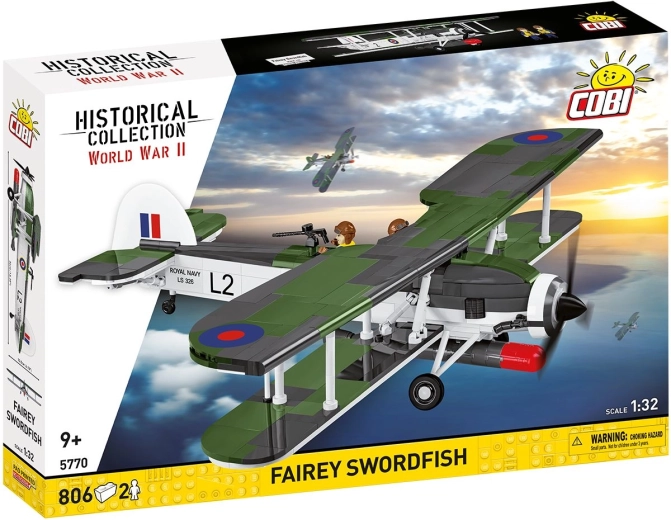 Cobi WWII Fairey Swordfish kit di costruzione dell’aereo 1:32 (806 pezzi, 2 personaggi)