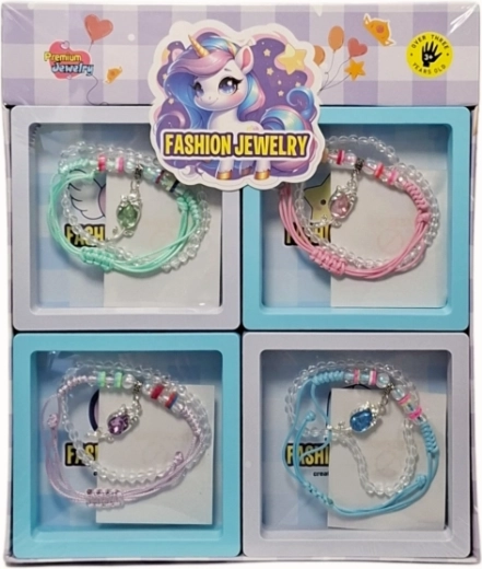 Set di braccialetti decorativi con perline e ciondoli - 1 pezzo